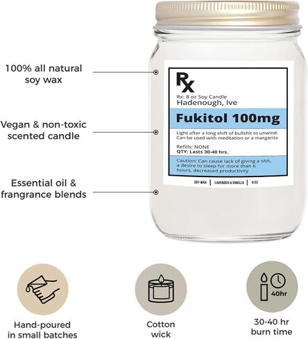شموع معطرة من يونيك ديزاينز - شموع الصويا للهدايا المعطرة للمنزل للنساء والرجال، له، لها، 8 أونصة، صديقها، صديقتها، زملاء العمل، عيد ميلاد أفضل الأصدقاء (الخزامى والفانيليا) in Saudi Arabia