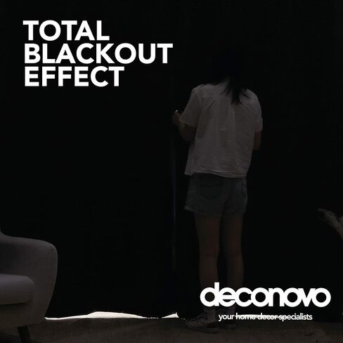 ستائر التعتيم الكاملة من الكتان الصناعي من ديكونوفو مع بطانة سوداء، ستائر بيج معزولة حراريًا وكفاءة في استخدام الطاقة لغرفة المعيشة (52 × 63 بوصة، لوحتان) in Kuwait