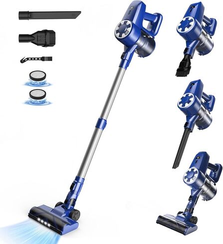 Cordless Vacuum Cleaner, Ultra-Lightweight Stick Vacuum with 2200 mAh Battery, 40 Mins Max Runtime, Powerful Suction, Rechargeable Vacuum Cleaners for Home, Carpet, Hard Floor, Pet Hair, N3S in Saudi Arabia