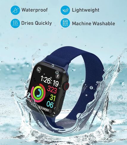 أحزمة ساعة أبل من النايلون للجنسين - iWatch 1/2/3/4/5/6/7/8/9/SE/Ultra 2 حزام لـ 38 ملم/40 ملم/41 ملم/42 ملم/44 ملم/45 ملم/49 ملم - 1/4/6 /8 مجموعة متنوعة من المنتجات in Kuwait