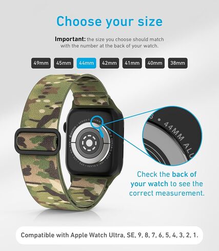 أحزمة ساعة أبل من النايلون للجنسين - iWatch 1/2/3/4/5/6/7/8/9/SE/Ultra 2 حزام لـ 38 ملم/40 ملم/41 ملم/42 ملم/44 ملم/45 ملم/49 ملم - 1/4/6 /8 مجموعة متنوعة من المنتجات in Kuwait