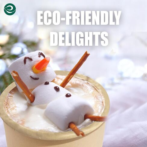 أكواب ساخنة 100% قابلة للتحلل من ECO SOUL (خالية من PFAS) سعة 12 أونصة | (50 قطعة، 12 أونصة من الأكواب الساخنة) | أكواب ورقية من قصب السكر القابل للتصرف | أكواب صديقة للبيئة | قوي وآمن للاستخدام في الميكروويف والفرن in Kuwait