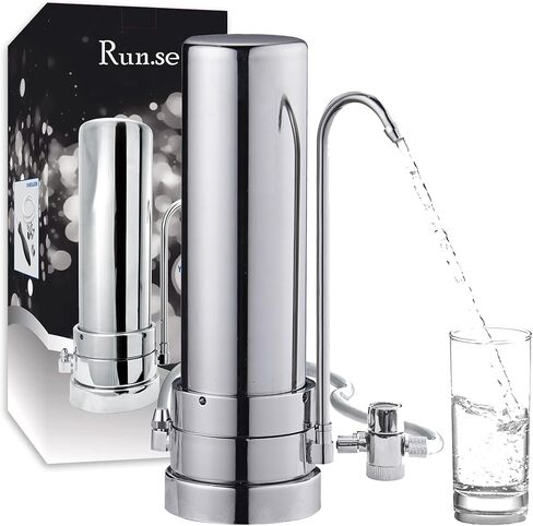 Countertop Water Filter System, Easy Install Water puriter, Sink Water Faucet, Alkaline Material Filter Machine (1 Filter Included) in Saudi Arabia