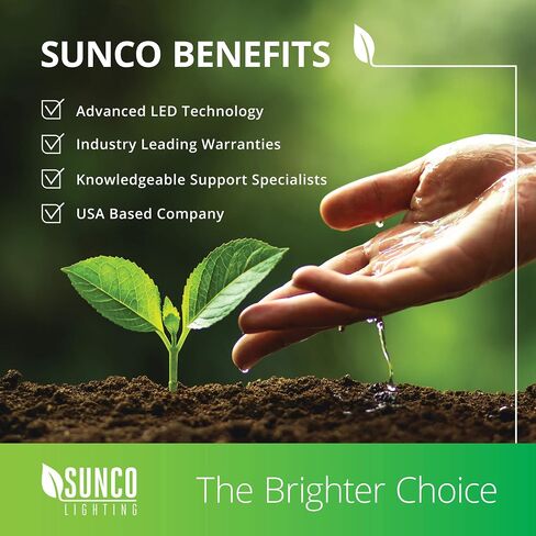 Sunco 10 Pack A15 LED Ceiling Fan Candelabra Light Bulbs E26 Medium Base CRI92 6000K Daylight Deluxe 8W Equivalent 60W, 800 Lumens, Waterproof Super Bright Appliance Indoor Outdoor UL in Saudi Arabia