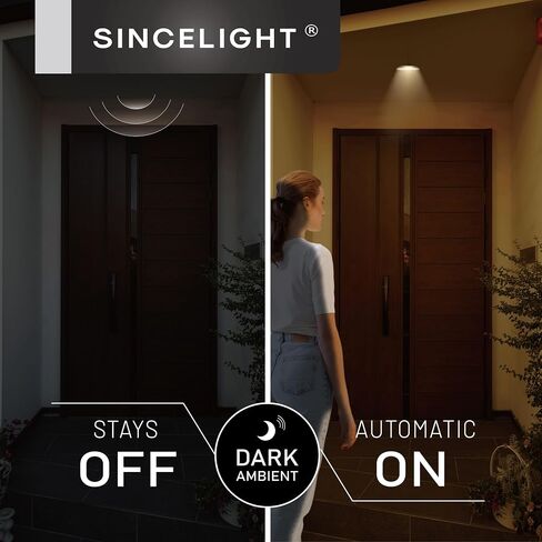 SINCELIGHT Motion Sensor LED Light Bulb 9W E26, PIR Motion-Activated in The Dark, Automatically ON/Off by Dual Sensors, Cool White 6000K, Pack of 2 in Saudi Arabia