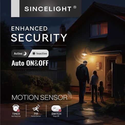 SINCELIGHT Motion Sensor LED Light Bulb 9W E26, PIR Motion-Activated in The Dark, Automatically ON/Off by Dual Sensors, Cool White 6000K, Pack of 2 in Saudi Arabia