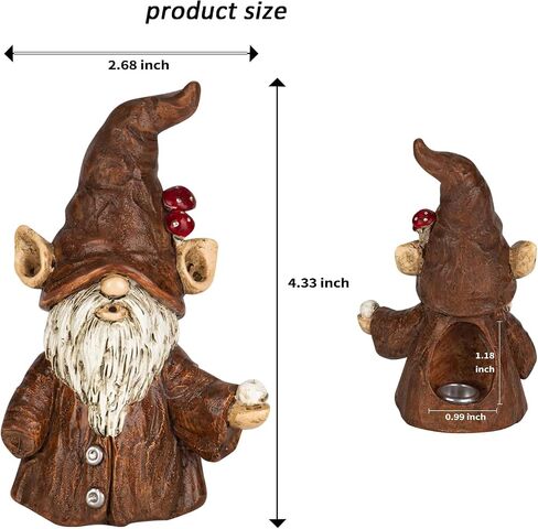 Gnome Incense Holder, 3.2 x 2.3 x 4.7inches,Handcrafted Whimsical,Incense Cone Burner Ornaments in Saudi Arabia