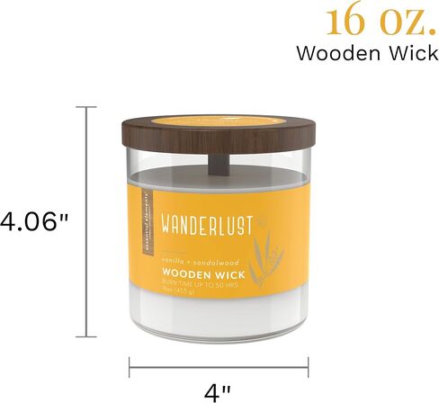 Essential Elements by Candle-Lite Company Wood Wick Scented Candle, Daydreamer, One 16 oz. Single-Wick Aromatherapy Candle with 50 Hours of Burn Time, White in Saudi Arabia