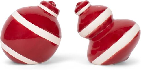 DEMDACO Coal Dust Snowflakes Red and White 3.5 x 2 Stoneware Christmas Salt and Pepper Shaker Set in Saudi Arabia