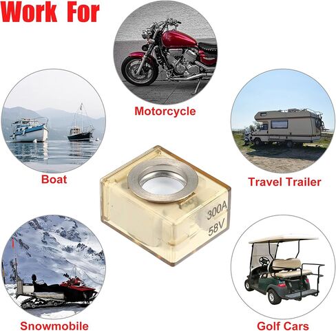 X AUTOHAUX Waterproof 300A Marine Rated Battery Fuse Terminal Fuse Only 58V DC Maximum in Saudi Arabia