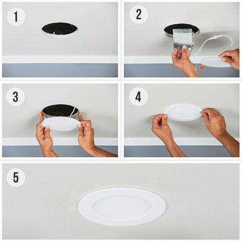 6-Pack 6-Inch 2700K-6000K Color Selectable, Oil Rubbed Bronze Trim, Ultra-Thin LED Recessed Ceiling Downlight with J-Box, Dimmable Can-Killer Downlight, 12Watt (Dark Brown) in Saudi Arabia