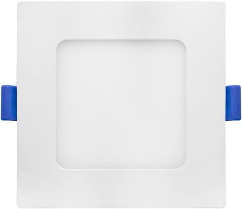 Maxxima 4 in. Square 5CCT Ultra Thin Recessed LED Downlight, 750 Lumens Slim Canless, IC Rated, 5 Color Temperature Selectable 2700K/3000K/3500K/4000K/5000K, Dimmable, J-Box Included in Saudi Arabia