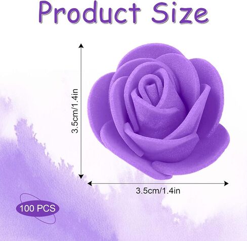 100Pcs Artificial Flowers Mini Artificial Rose Artificial Fake Rose Head Foam Artificial Rose 3CM Mini Fake Roses for DIY Wedding Bouquets Centerpieces Party Home Decorations (Purple) in Saudi Arabia