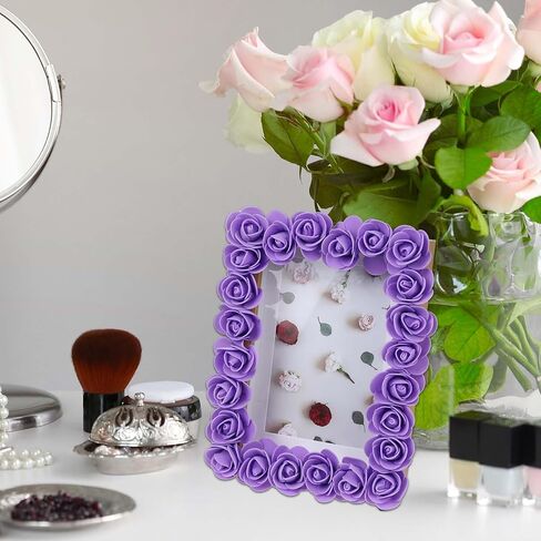 100Pcs Artificial Flowers Mini Artificial Rose Artificial Fake Rose Head Foam Artificial Rose 3CM Mini Fake Roses for DIY Wedding Bouquets Centerpieces Party Home Decorations (Purple) in Saudi Arabia