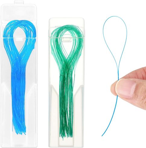 Dental Floss Threaders, 100 Count Deep Clean Floss Glide Threader Floss for Braces, Bridges, Implants, Nylon Loop Design, Easy to Use, Fresh Breath (Pack of 2, Blue & Green) in Saudi Arabia