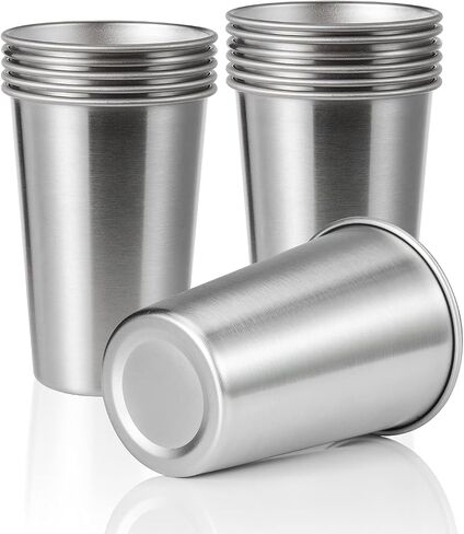 12 Pack 16oz Stainless Steel Pint Cup,Healthy Unbreakable and Stackable,Metal Drinking Glasses in Saudi Arabia