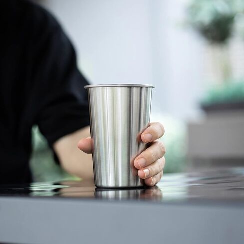 12 Pack 16oz Stainless Steel Pint Cup,Healthy Unbreakable and Stackable,Metal Drinking Glasses in Saudi Arabia