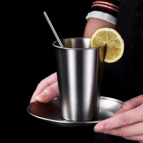 12 Pack 16oz Stainless Steel Pint Cup,Healthy Unbreakable and Stackable,Metal Drinking Glasses in Saudi Arabia