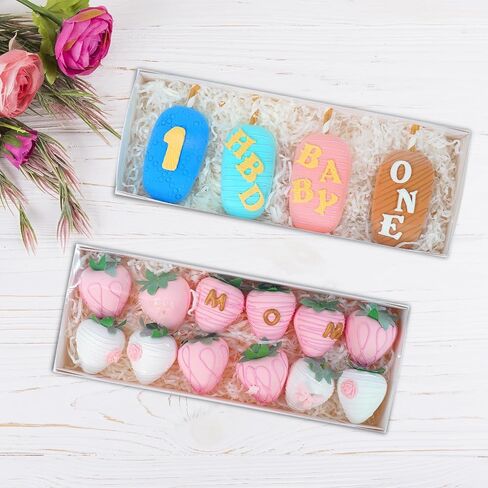 20 Pack 12x2x2 Inch Chocolate Covered Strawberries Boxes, Macaron Boxes Drawer Cookie Boxes with Full Clear Window for Christmas Mother's Day Valentine's Day in Saudi Arabia