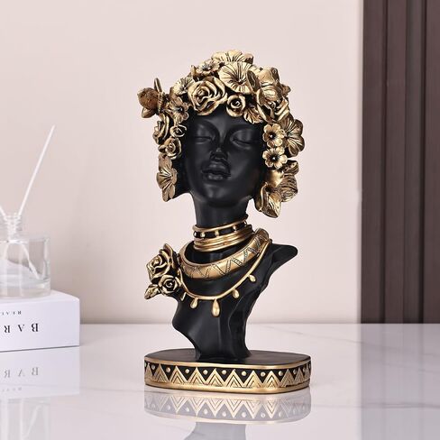 African American Woman Bust Statue, Vintage African Figurines and Sculptures, Elegant Art Decor for Home and Office, Ornamental Accent for Living Room, Bookshelf – Perfect Housewarming Gift in Kuwait