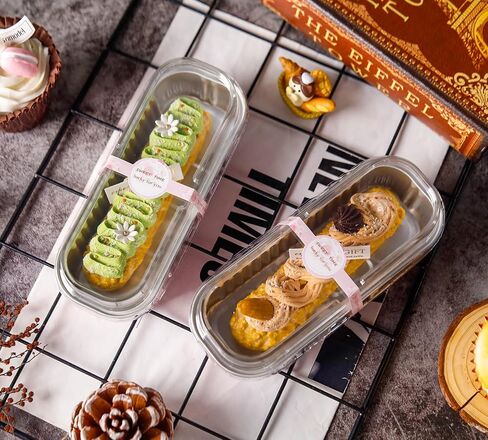 50 Pack Mini Cake Pans with Lids and Spoons Gold Rectangular Aluminum Foil Baking Pans Mini Cheesecake Containers(6.8oz) in Saudi Arabia