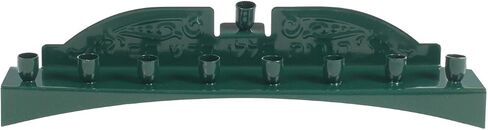 Ner Mitzvah Green Candle Menorah - Fits all Standard Chanukah Candles - Classic Wall Design in Saudi Arabia
