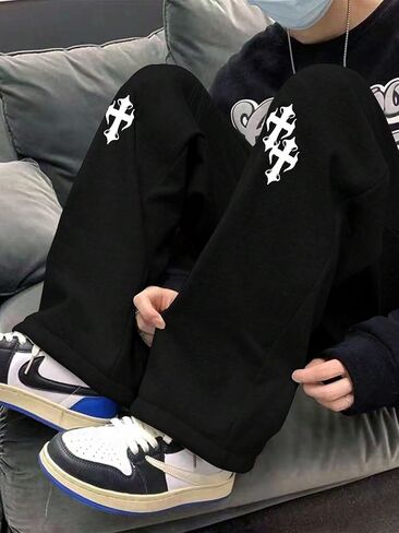 بنطال رياضي للرجال من SHENHE بطباعة جرافيك ورباط مع جيب in Kuwait