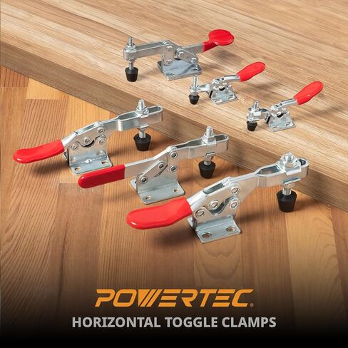POWERTEC 1PK Toggle Clamp, 500lbs Holding Capacity, 305CM Quick Release Push Pull Clamp for Woodworking Jigs and Fixtures, Pocket Hole Jigs, Welding, CNC (20318) in Saudi Arabia