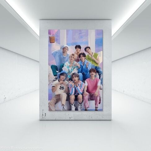 DAUO Stray Kids Boy Group ملصق جمالي عتيق ملصق قماشي ملصقات ديكور غرفة نوم جمالية ديكور جدار الفن مكتب المنزل ديكو 12 × 18 بوصة (30 × 45 سم) نمط غير إطار in Kuwait