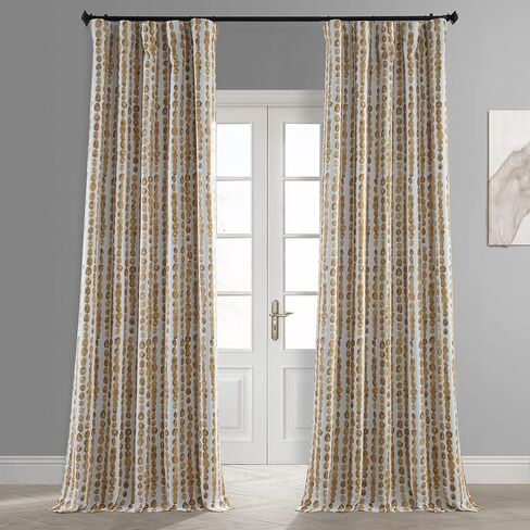 HPD Half Price Drapes Room Darkening Curtains for Bedroom, Living Room 50 X 96 Gumdrop Printed, BOCH-HKC210610B-96 (1 Panel) Gumdrop Honey Gold in Saudi Arabia