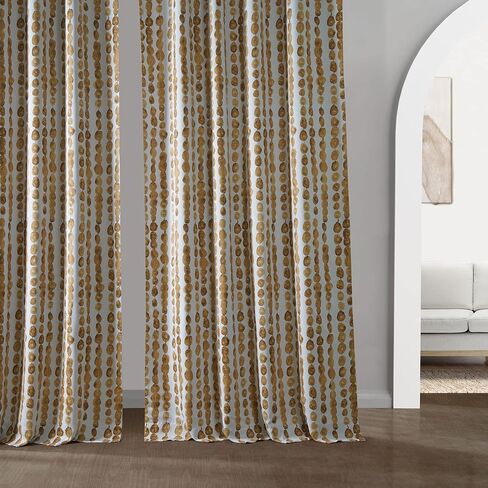 HPD Half Price Drapes Room Darkening Curtains for Bedroom, Living Room 50 X 96 Gumdrop Printed, BOCH-HKC210610B-96 (1 Panel) Gumdrop Honey Gold in Saudi Arabia