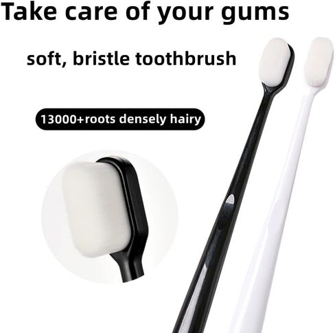 6 Pcs Extra Soft Toothbrush for Sensitive Teeth, Deep Clean Toothbrush, Manual Toothbrush, Good Cleaning Effect (Black) in Saudi Arabia