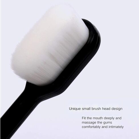 6 Pcs Extra Soft Toothbrush for Sensitive Teeth, Deep Clean Toothbrush, Manual Toothbrush, Good Cleaning Effect (Black) in Saudi Arabia