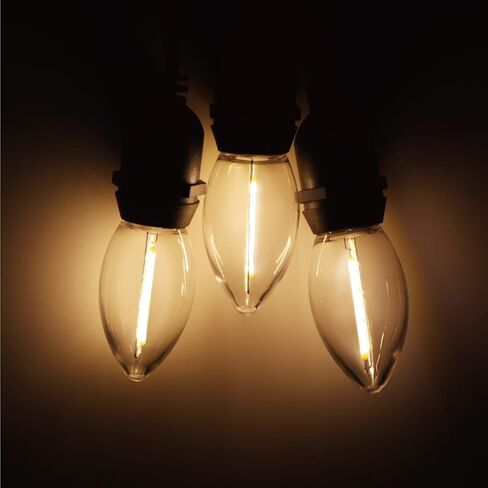 Meconard C9 أدى استبدال لمبة ضوء عيد الميلاد، 25 حزمة C9 لمبات LED شاتيربروف لأضواء سلسلة عيد الميلاد في الهواء الطلق، E17 قاعدة متوسطة، لمبات عطلة الصف التجاري، أبيض دافئ in Kuwait