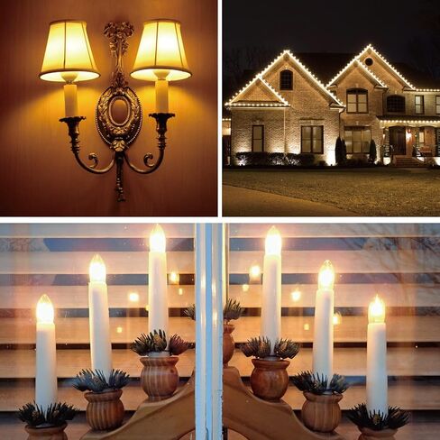 Meconard C9 أدى استبدال لمبة ضوء عيد الميلاد، 25 حزمة C9 لمبات LED شاتيربروف لأضواء سلسلة عيد الميلاد في الهواء الطلق، E17 قاعدة متوسطة، لمبات عطلة الصف التجاري، أبيض دافئ in Kuwait