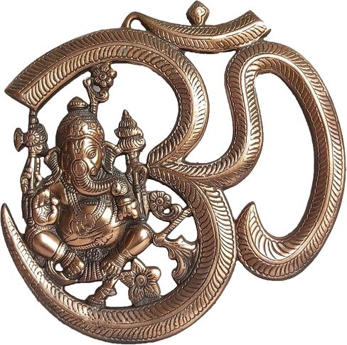 PARIJAT HANDICRAFT Metal om Ganesha Idol Metal Wall Hanging Statue for Wall Decor Door Decor or Gift for Someone. in Saudi Arabia