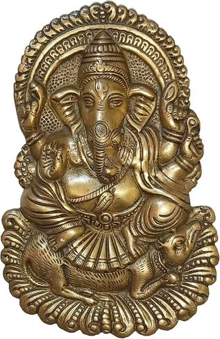 PARIJAT HANDICRAFT Metal om Ganesha Idol Metal Wall Hanging Statue for Wall Decor Door Decor or Gift for Someone. in Saudi Arabia