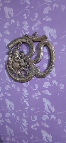PARIJAT HANDICRAFT Metal om Ganesha Idol Metal Wall Hanging Statue for Wall Decor Door Decor or Gift for Someone. in Saudi Arabia