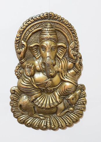 PARIJAT HANDICRAFT Metal om Ganesha Idol Metal Wall Hanging Statue for Wall Decor Door Decor or Gift for Someone. in Saudi Arabia