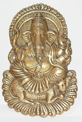 PARIJAT HANDICRAFT Metal om Ganesha Idol Metal Wall Hanging Statue for Wall Decor Door Decor or Gift for Someone. in Saudi Arabia