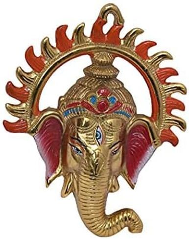 PARIJAT HANDICRAFT Metal om Ganesha Idol Metal Wall Hanging Statue for Wall Decor Door Decor or Gift for Someone. in Saudi Arabia