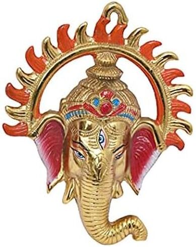PARIJAT HANDICRAFT Metal om Ganesha Idol Metal Wall Hanging Statue for Wall Decor Door Decor or Gift for Someone. in Saudi Arabia