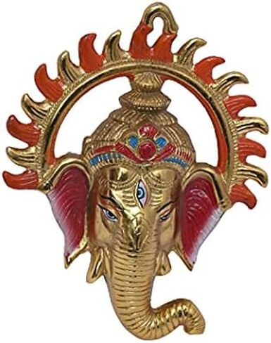 PARIJAT HANDICRAFT Metal om Ganesha Idol Metal Wall Hanging Statue for Wall Decor Door Decor or Gift for Someone. in Saudi Arabia