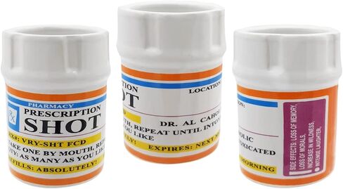 نظارات طلقة - وصفة طبية حبوب منع الحمل زجاجة طلقة الزجاج 2 أوقية Rx فريدة من نوعها مضحك الجدة 1 طلقة الزجاج، هدايا هفوة كبيرة نظارات طلقة للرجال الفودكا، ويسكي، تيكيلا in Saudi Arabia