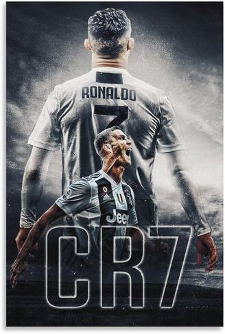 BREN Cristiano Ronaldo Canvas Poster Soccer Wall Art Unframed 12×18 Inch Decoration soccer posters for boys bedroom in Saudi Arabia