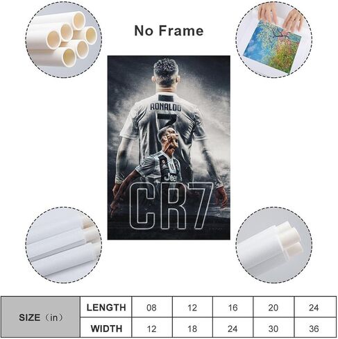 BREN Cristiano Ronaldo Canvas Poster Soccer Wall Art Unframed 12×18 Inch Decoration soccer posters for boys bedroom in Saudi Arabia