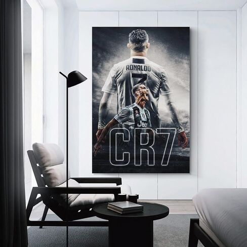 BREN Cristiano Ronaldo Canvas Poster Soccer Wall Art Unframed 12×18 Inch Decoration soccer posters for boys bedroom in Saudi Arabia