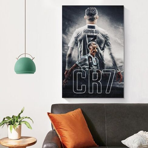 BREN Cristiano Ronaldo Canvas Poster Soccer Wall Art Unframed 12×18 Inch Decoration soccer posters for boys bedroom in Saudi Arabia
