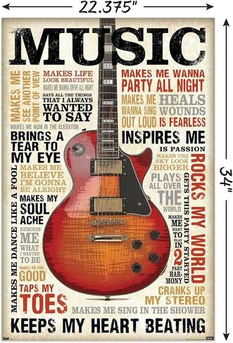 Trends International Music Inspires Me Wall Poster, 22.375" x 34", Unframed Version in Saudi Arabia