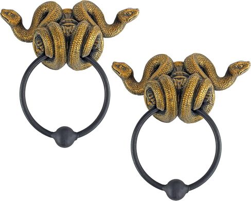 Design Toscano Egyptian Cobra Snake Diety Wall Sculpture, 6 inches Wide, 6 inches Tall, Handcast Polyresin, Black & Gold Finish in Saudi Arabia